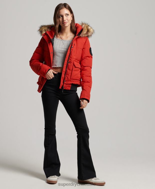 mujer Superdry rojo chaqueta bomber everest 2R68Z3770