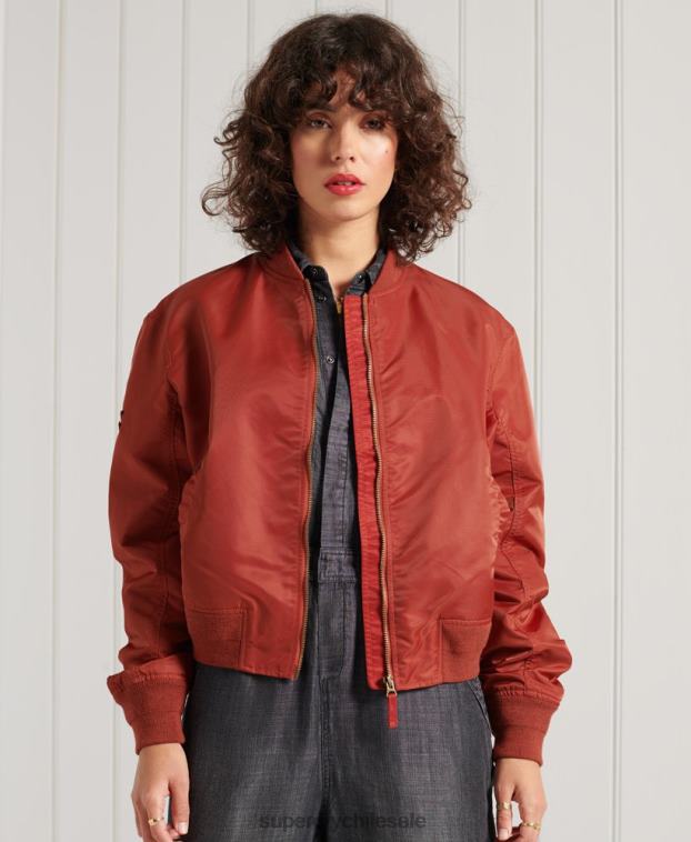 mujer Superdry rojo chaqueta bomber ma1 2R68Z3837