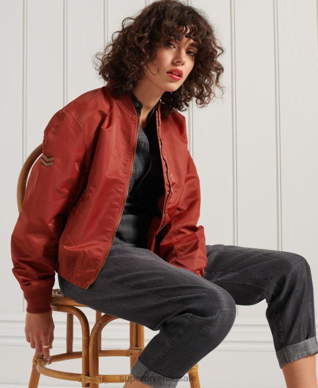 mujer Superdry rojo chaqueta bomber ma1 2R68Z3837