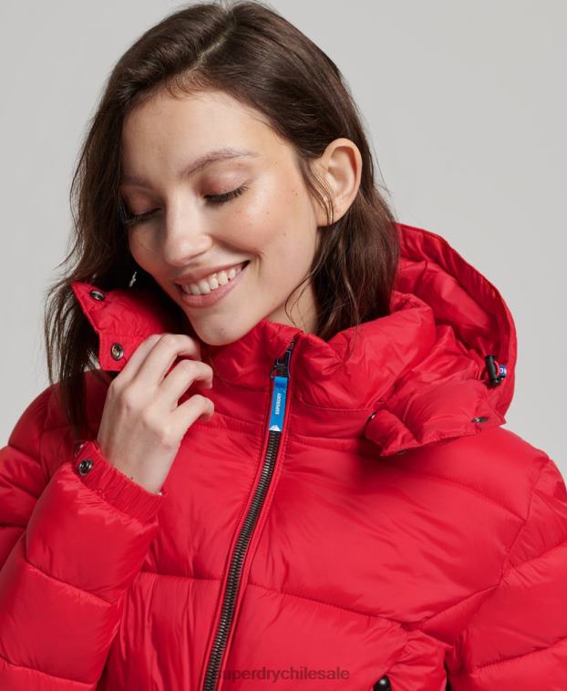 mujer Superdry rojo chaqueta corta con capucha fuji 2R68Z5525