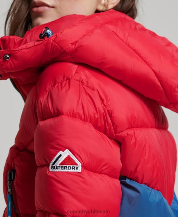 mujer Superdry rojo chaqueta corta con capucha fuji 2R68Z5525