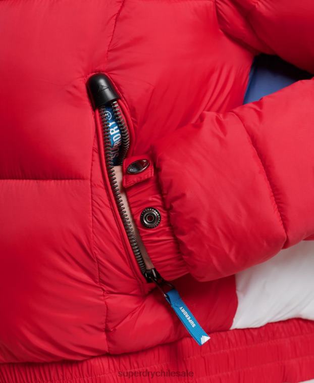 mujer Superdry rojo chaqueta corta con capucha fuji 2R68Z5525
