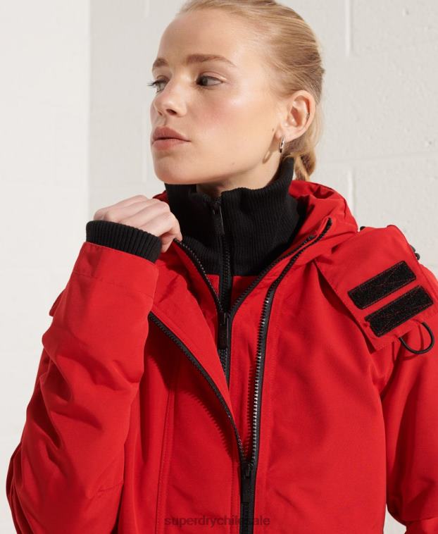 mujer Superdry rojo chaqueta cortavientos ottoman sd 2R68Z5676