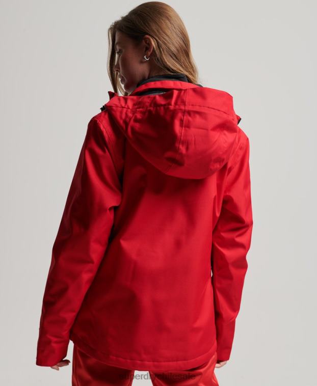 mujer Superdry rojo chaqueta de rescate de esquí 2R68Z6530