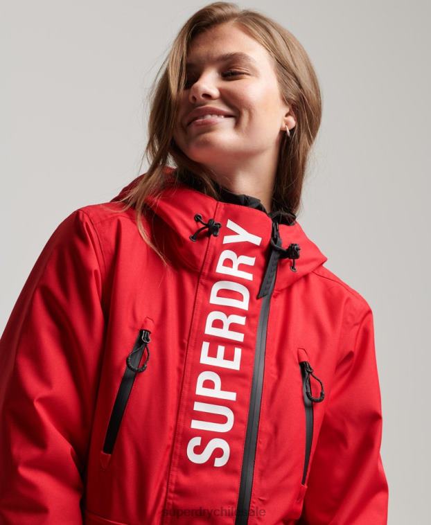 mujer Superdry rojo chaqueta de rescate de esquí 2R68Z6530