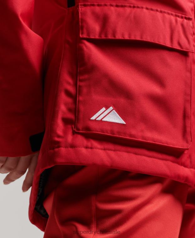 mujer Superdry rojo chaqueta de rescate de esquí 2R68Z6530