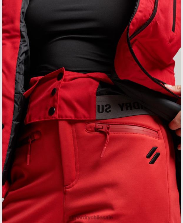 mujer Superdry rojo chaqueta de rescate de esquí 2R68Z6530
