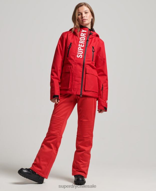 mujer Superdry rojo chaqueta de rescate de esquí 2R68Z6530