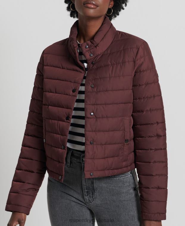 mujer Superdry rojo chaqueta fuji cuadrada 2R68Z5535