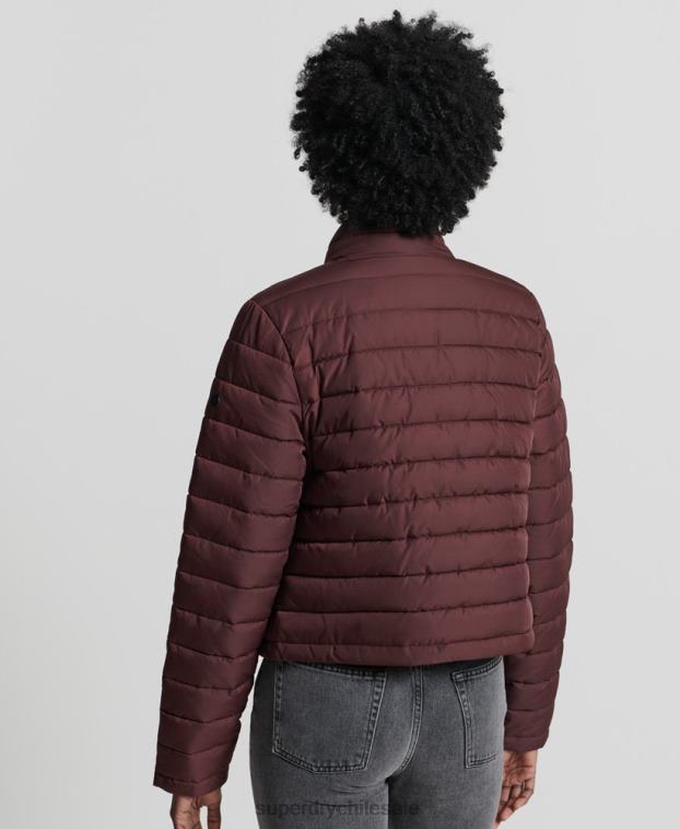 mujer Superdry rojo chaqueta fuji cuadrada 2R68Z5535