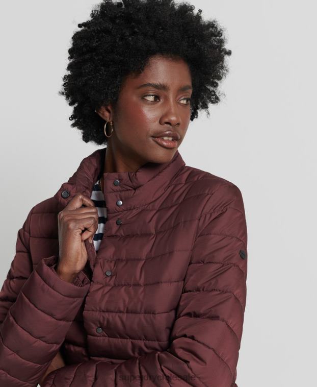 mujer Superdry rojo chaqueta fuji cuadrada 2R68Z5535