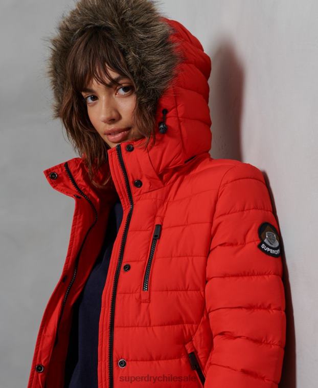 mujer Superdry rojo chaqueta súper fuji 2R68Z3812