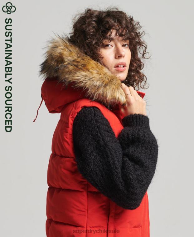 mujer Superdry rojo ella chaleco 2R68Z5534