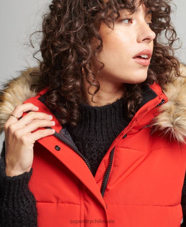 mujer Superdry rojo ella chaleco 2R68Z5534