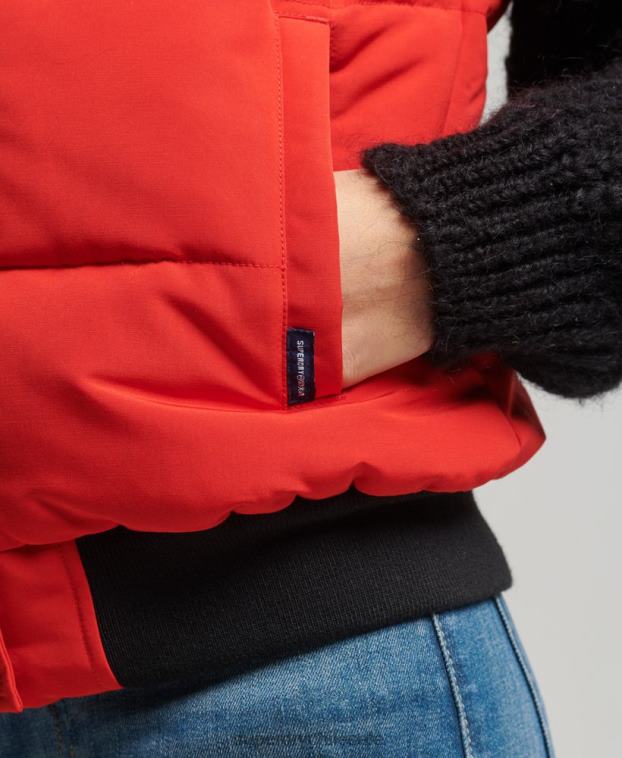 mujer Superdry rojo ella chaleco 2R68Z5534
