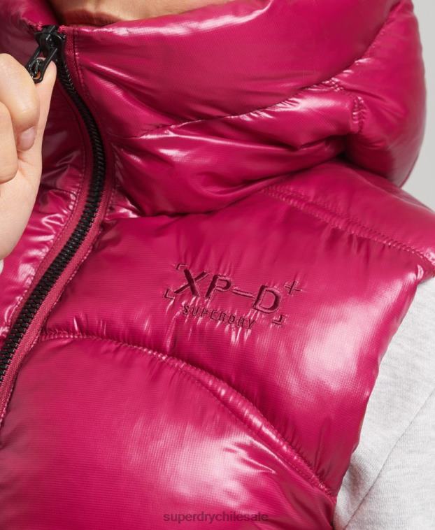 mujer Superdry rosa chaleco capitonado Shine Quilt 2R68Z5505