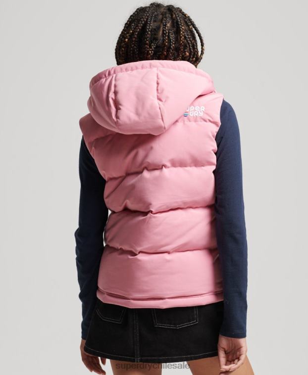 mujer Superdry rosa chaleco everest vintage con capucha 2R68Z3556