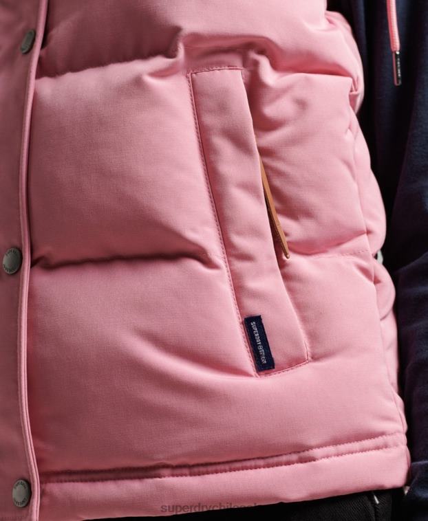 mujer Superdry rosa chaleco everest vintage con capucha 2R68Z3556