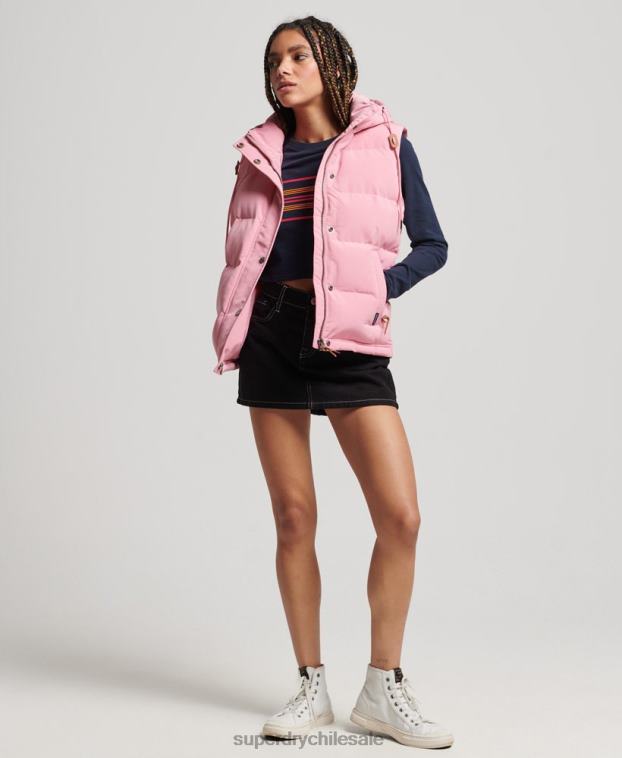 mujer Superdry rosa chaleco everest vintage con capucha 2R68Z3556
