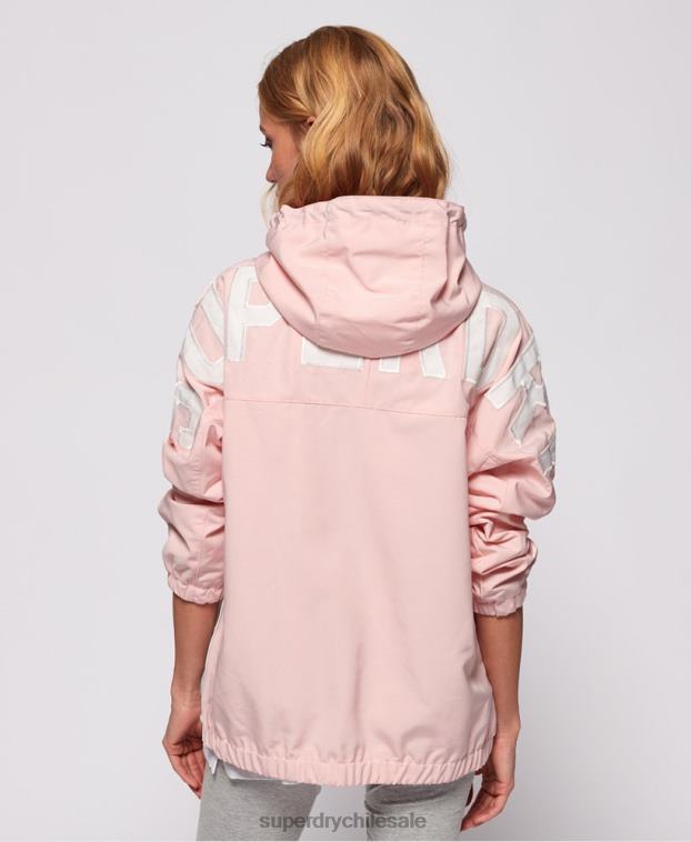 mujer Superdry rosa chamarra tipo saco con diseño colour block 2R68Z3861