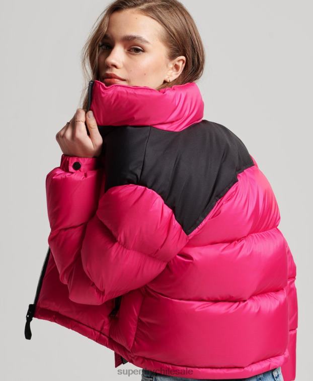 mujer Superdry rosa chaqueta acolchada con código sportstyle 2R68Z5491