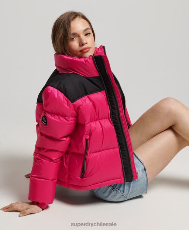 mujer Superdry rosa chaqueta acolchada con código sportstyle 2R68Z5491
