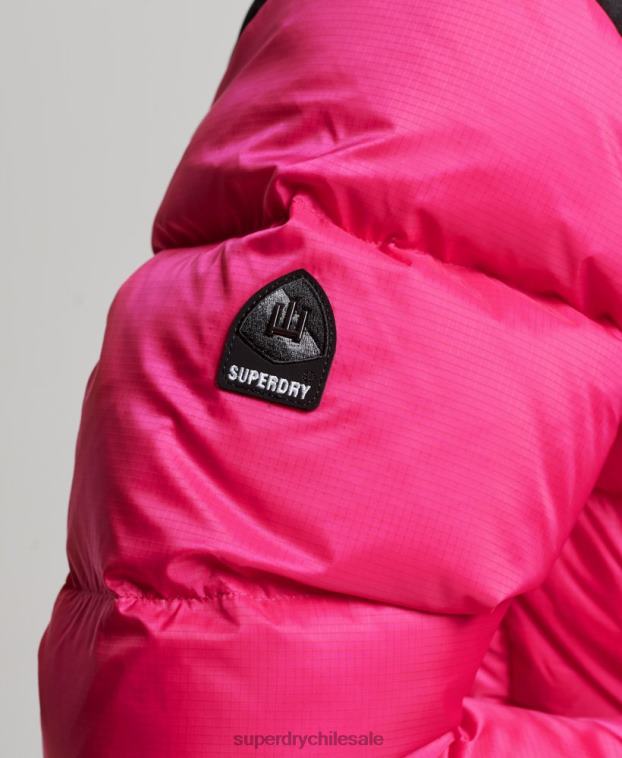 mujer Superdry rosa chaqueta acolchada con código sportstyle 2R68Z5491