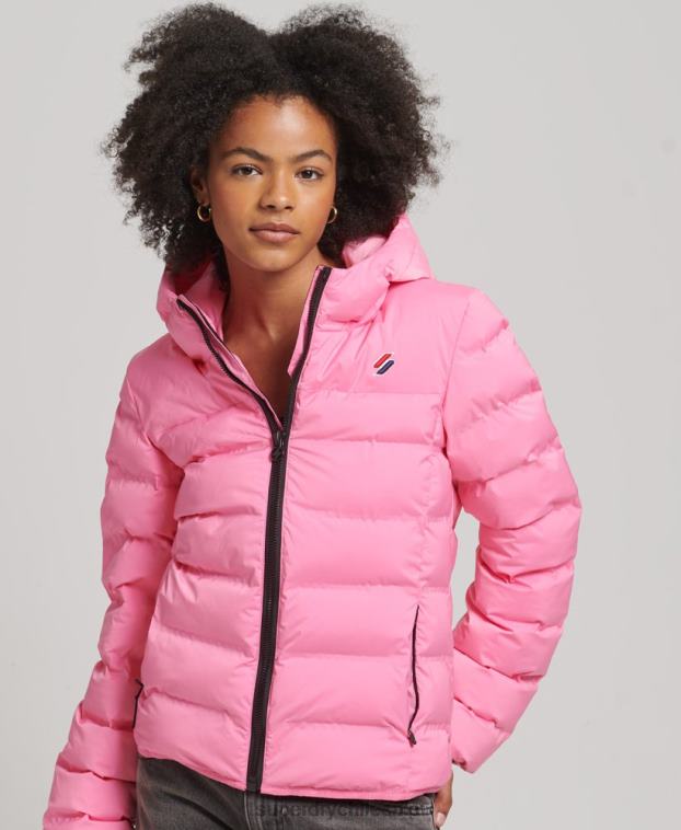 mujer Superdry rosa chaqueta acolchada termosellada 2R68Z3631