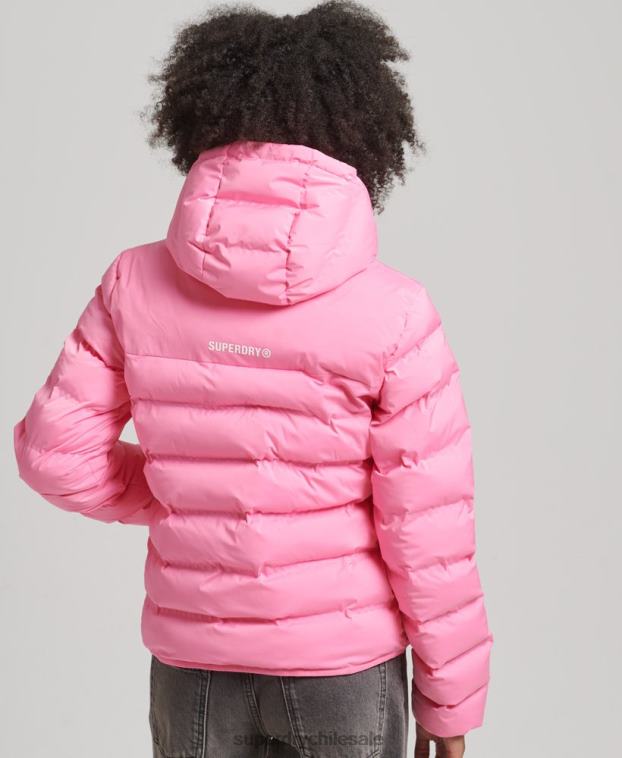 mujer Superdry rosa chaqueta acolchada termosellada 2R68Z3631