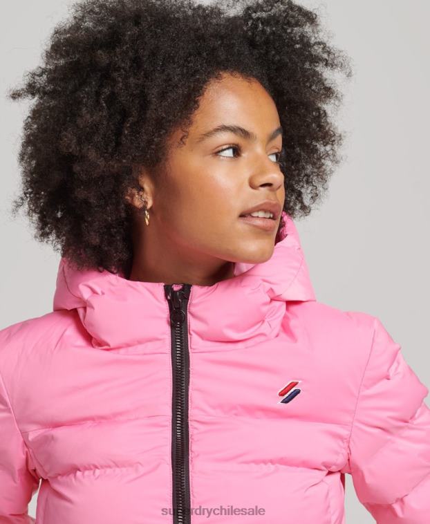 mujer Superdry rosa chaqueta acolchada termosellada 2R68Z3631