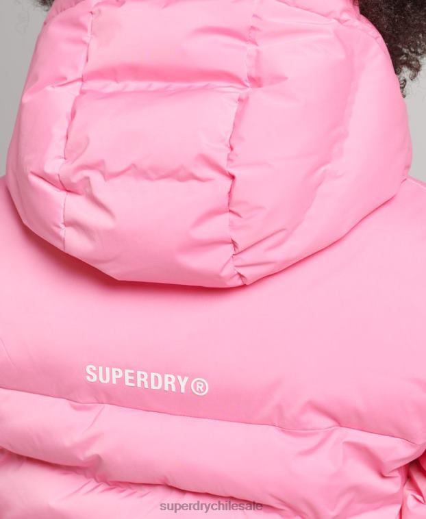 mujer Superdry rosa chaqueta acolchada termosellada 2R68Z3631