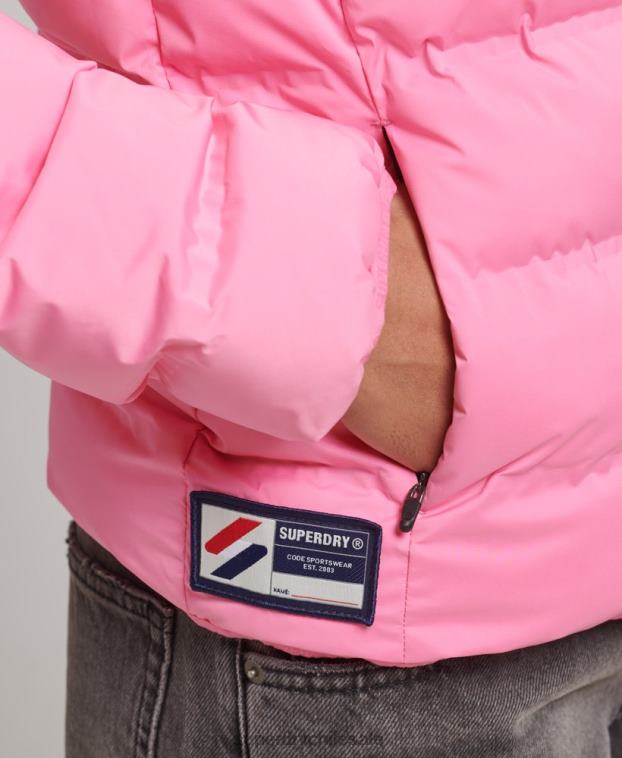 mujer Superdry rosa chaqueta acolchada termosellada 2R68Z3631