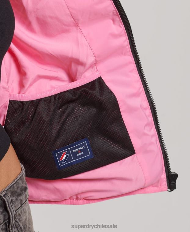 mujer Superdry rosa chaqueta acolchada termosellada 2R68Z3631