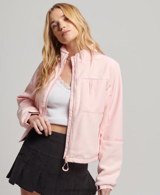 mujer Superdry rosa chaqueta de trekking híbrida de código 2R68Z3617