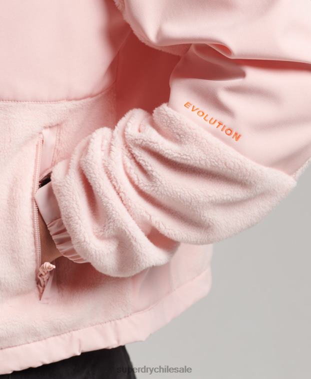 mujer Superdry rosa chaqueta de trekking híbrida de código 2R68Z3617