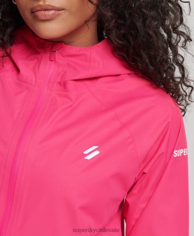 mujer Superdry rosa chaqueta impermeable 2R68Z5617