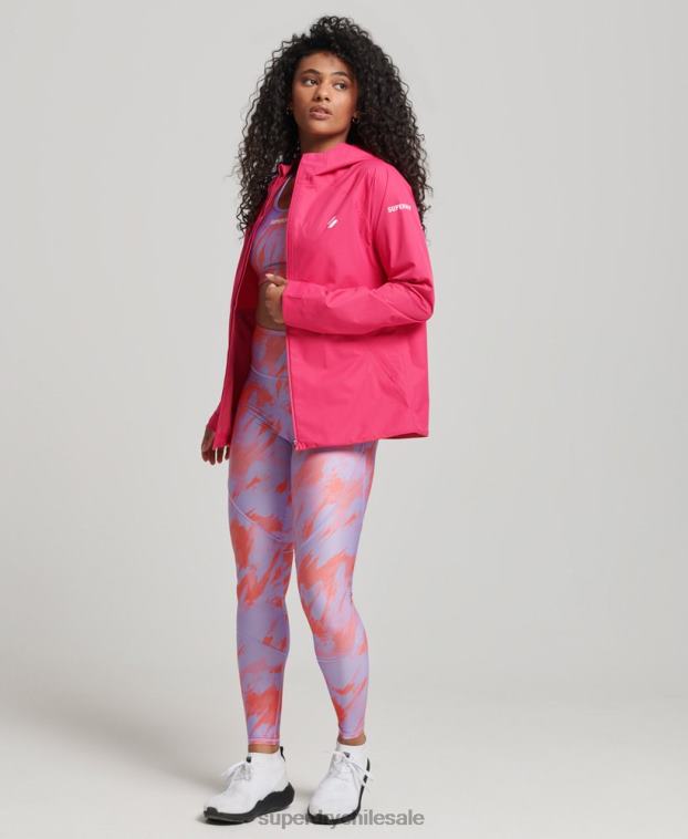 mujer Superdry rosa chaqueta impermeable 2R68Z5617