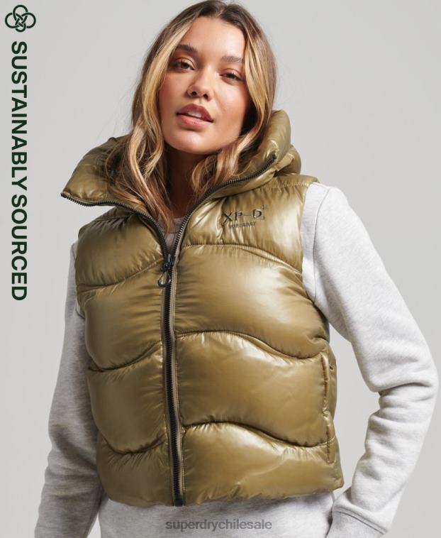 mujer Superdry verde chaleco capitonado Shine Quilt 2R68Z5461