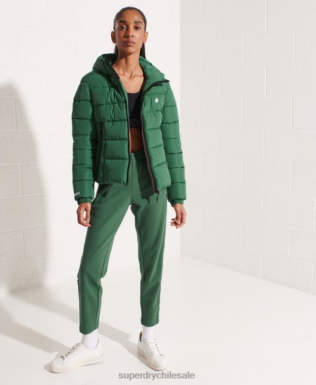mujer Superdry verde chamarra acolchada Spirit Sports con capucha 2R68Z3801