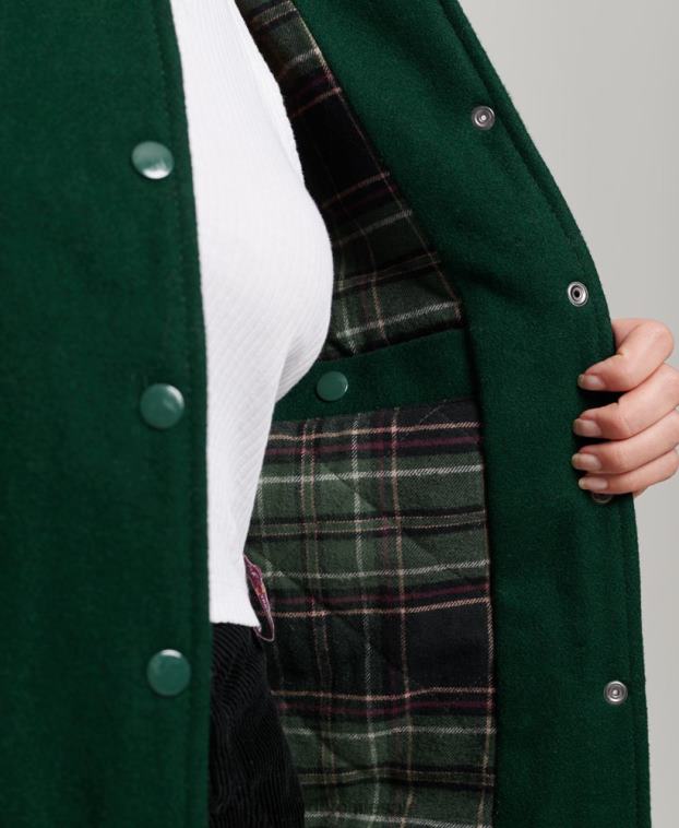 mujer Superdry verde chamarra bomber con parches 2R68Z5593