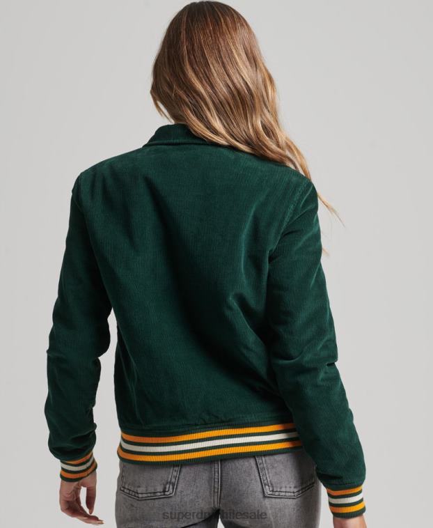 mujer Superdry verde chamarra bomber de pana 2R68Z5618