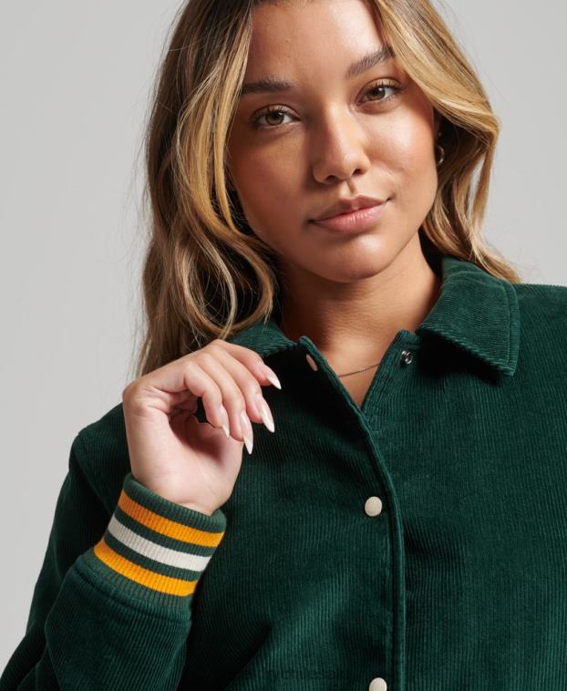 mujer Superdry verde chamarra bomber de pana 2R68Z5618
