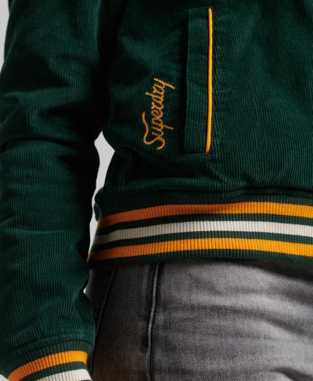 mujer Superdry verde chamarra bomber de pana 2R68Z5618