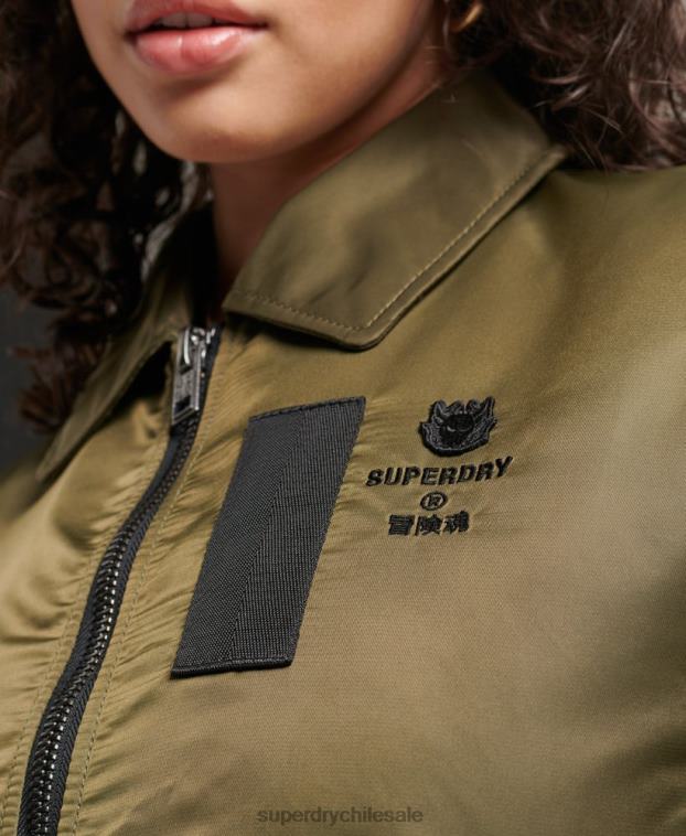 mujer Superdry verde chamarra bomber energía ma2 2R68Z5508
