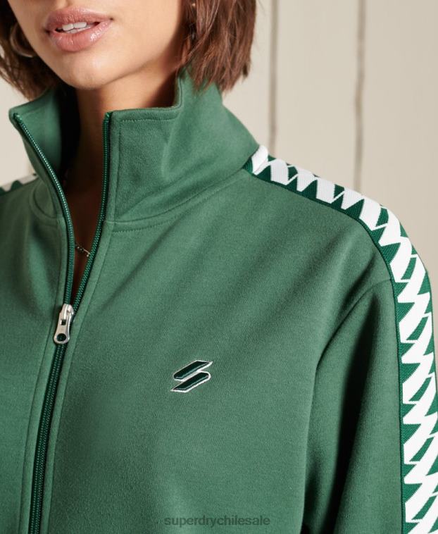 mujer Superdry verde chamarra de chándal con cinta oversize 2R68Z6166