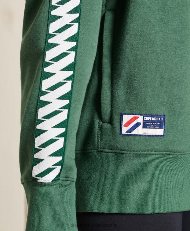 mujer Superdry verde chamarra de chándal con cinta oversize 2R68Z6166
