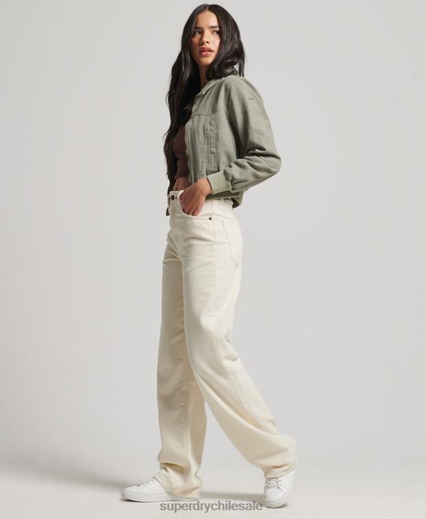 mujer Superdry verde chamarra de lona del club indie 2R68Z1956