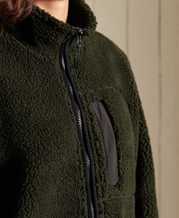 mujer Superdry verde chamarra de trabajo oversize de sherpa 2R68Z5725