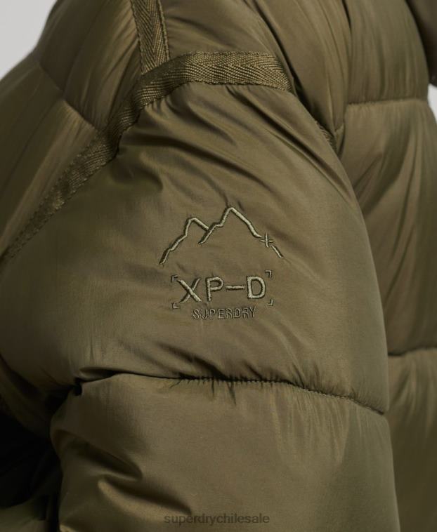 mujer Superdry verde chamarra parka acolchada capullo xpd 2R68Z5455