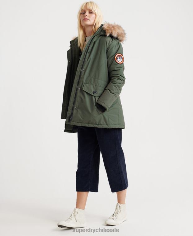 mujer Superdry verde chamarra parka ashley everest 2R68Z5716